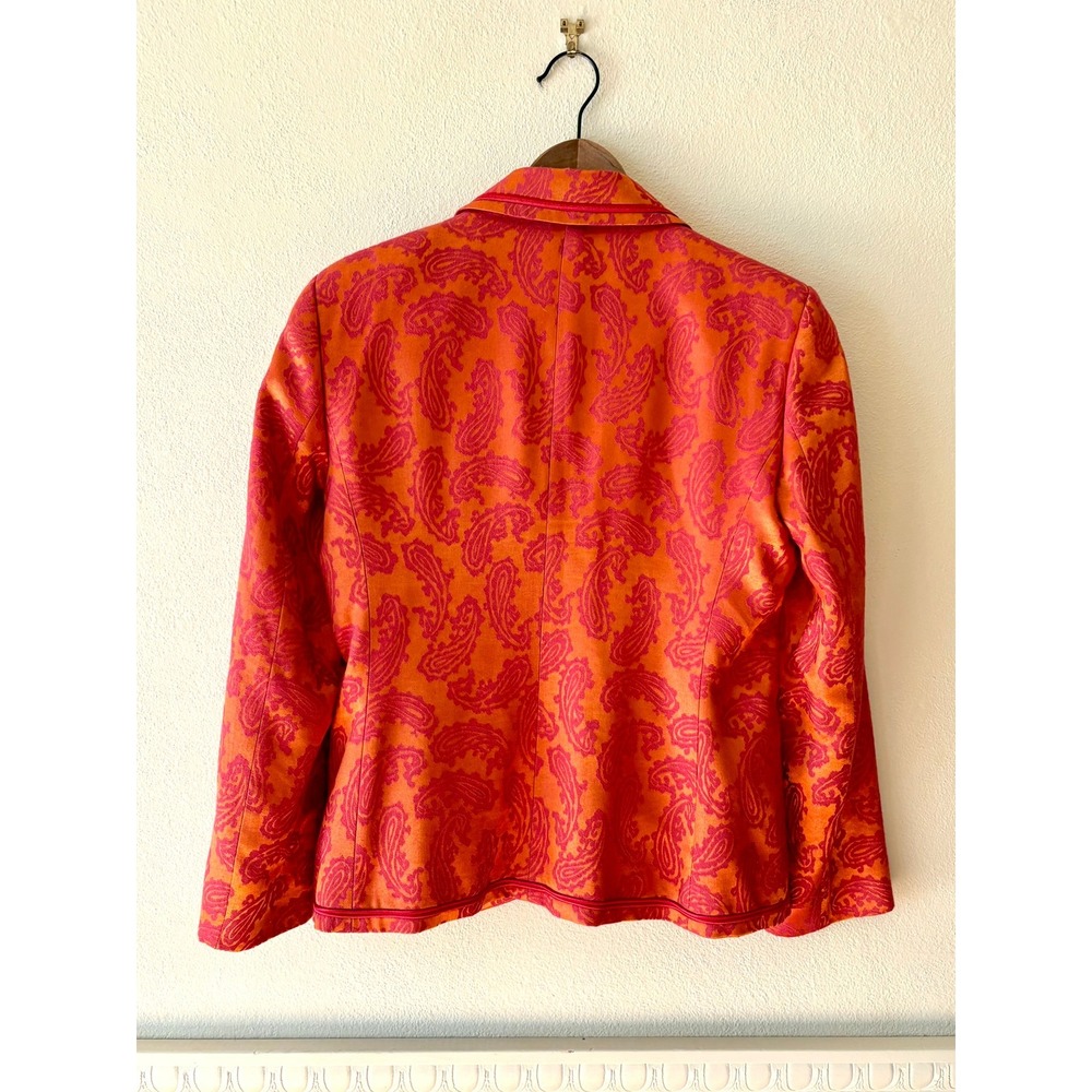 Vintage Kuhlman Italy Pink Orange Jacquard Paisley Blazer Statement‎ Jacket Y2K - Picture 11 of 11